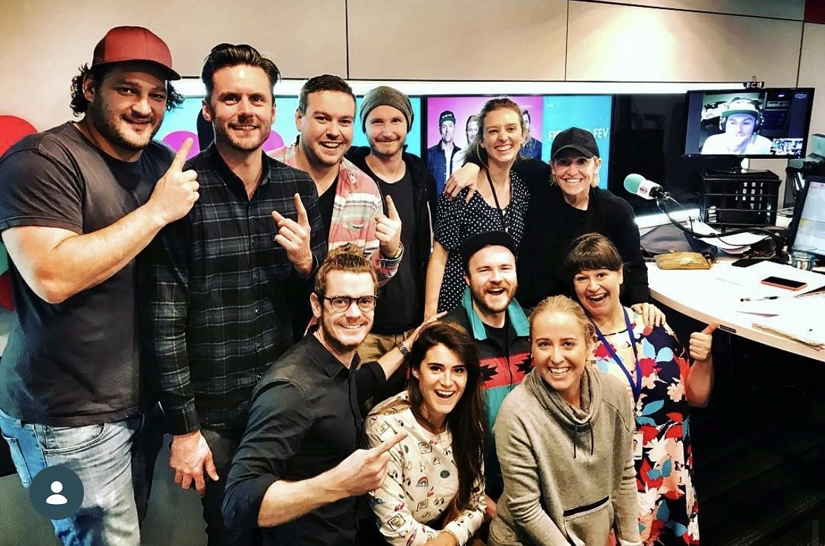 A radio show team in studio