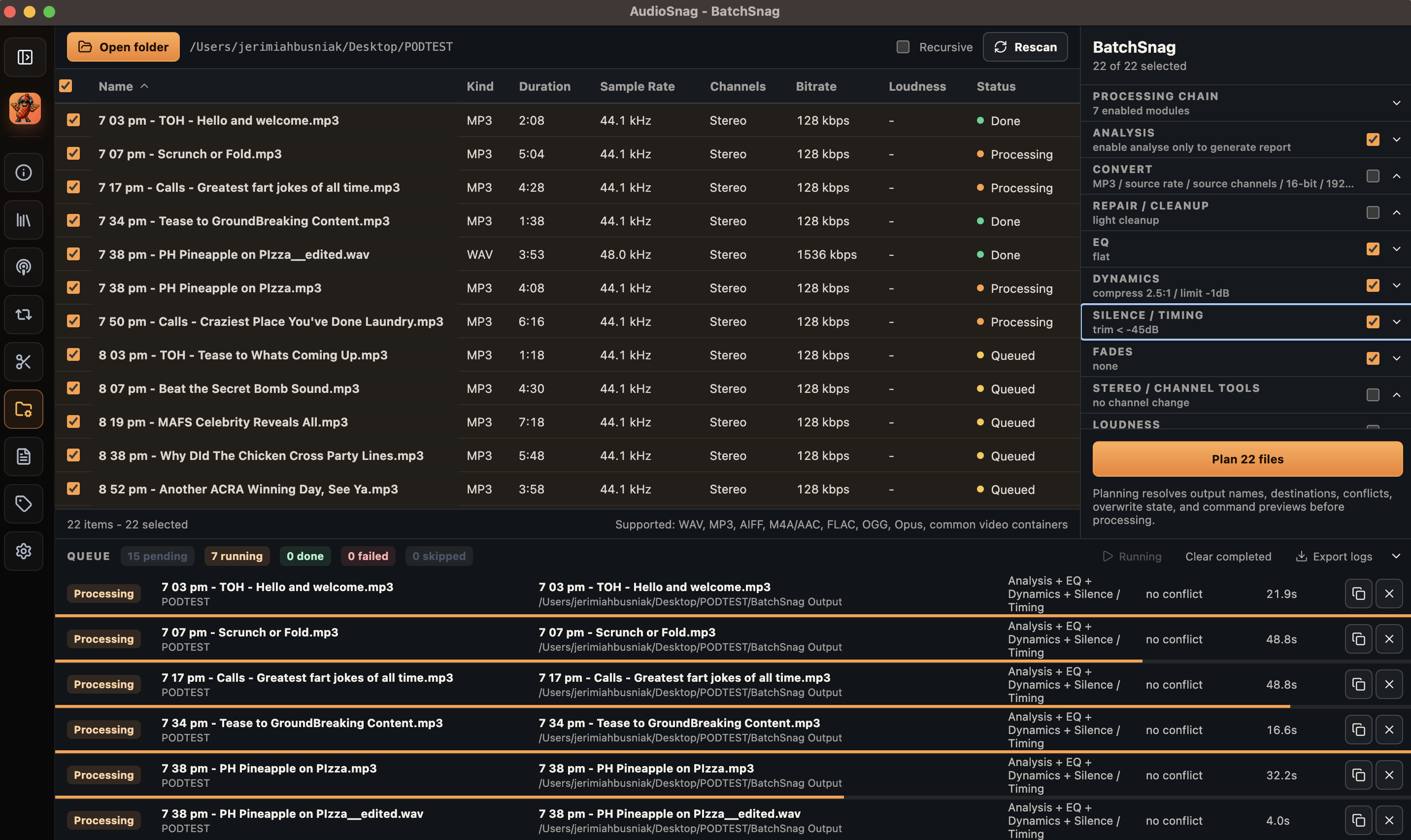 BatchSnag — folder batch processing